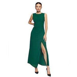 Reformation Ledger Maxi Dress High Slit Sleeveless Kelly Green Size 10